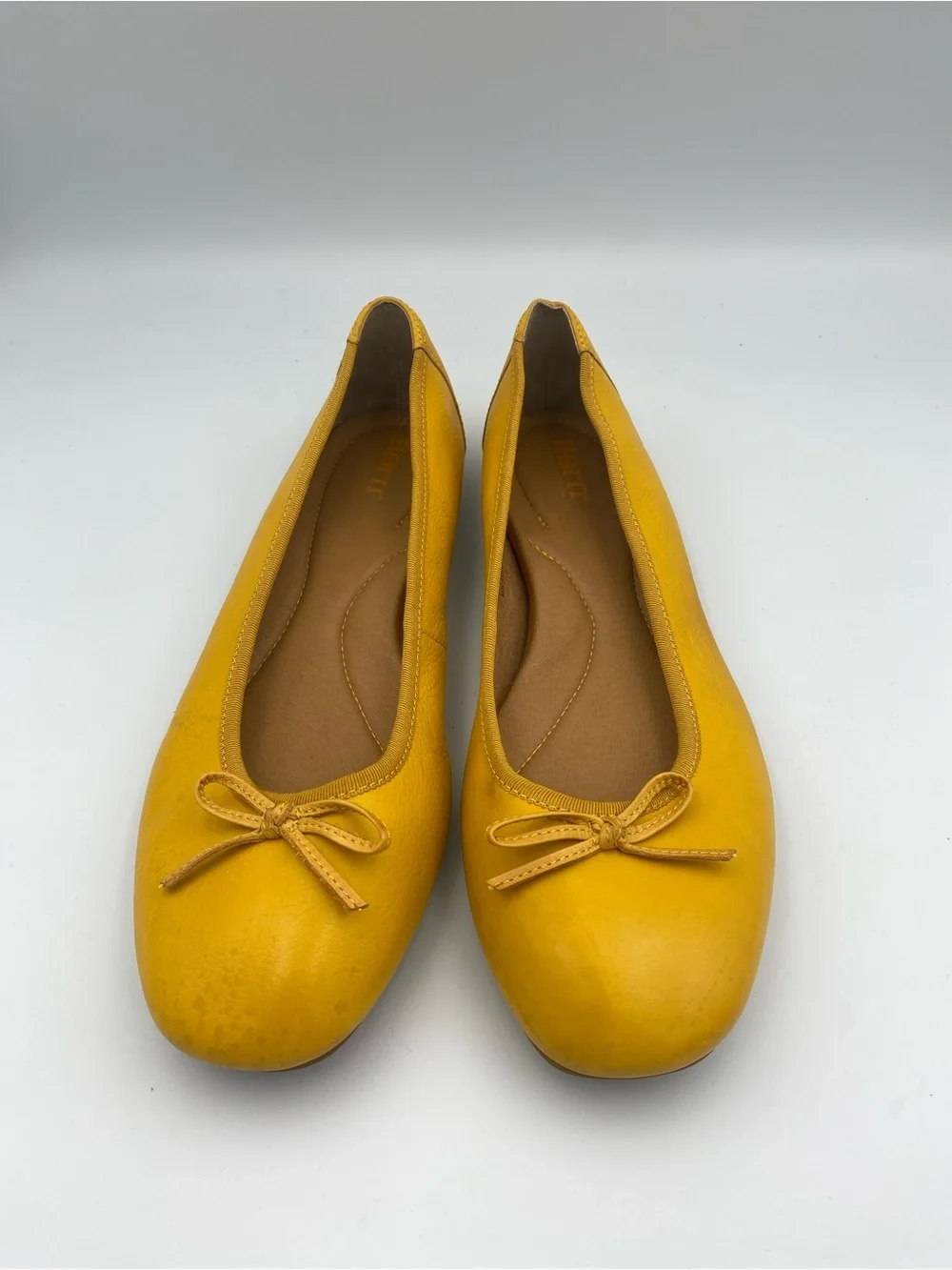 Born Women's Yellow Bow Ballet Flats